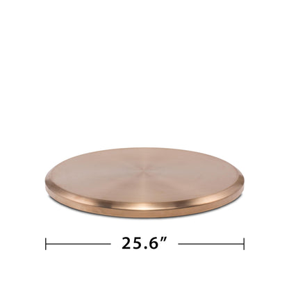 TIKI Patio & Celebration Tabletop Fire Pit Cover – 25.6" Durable Stainless Steel Lid – Weather-Resistant Outdoor Fire Pit Protection – Converts Fire Pit into Table – Patio & Backyard Accessory, Gold