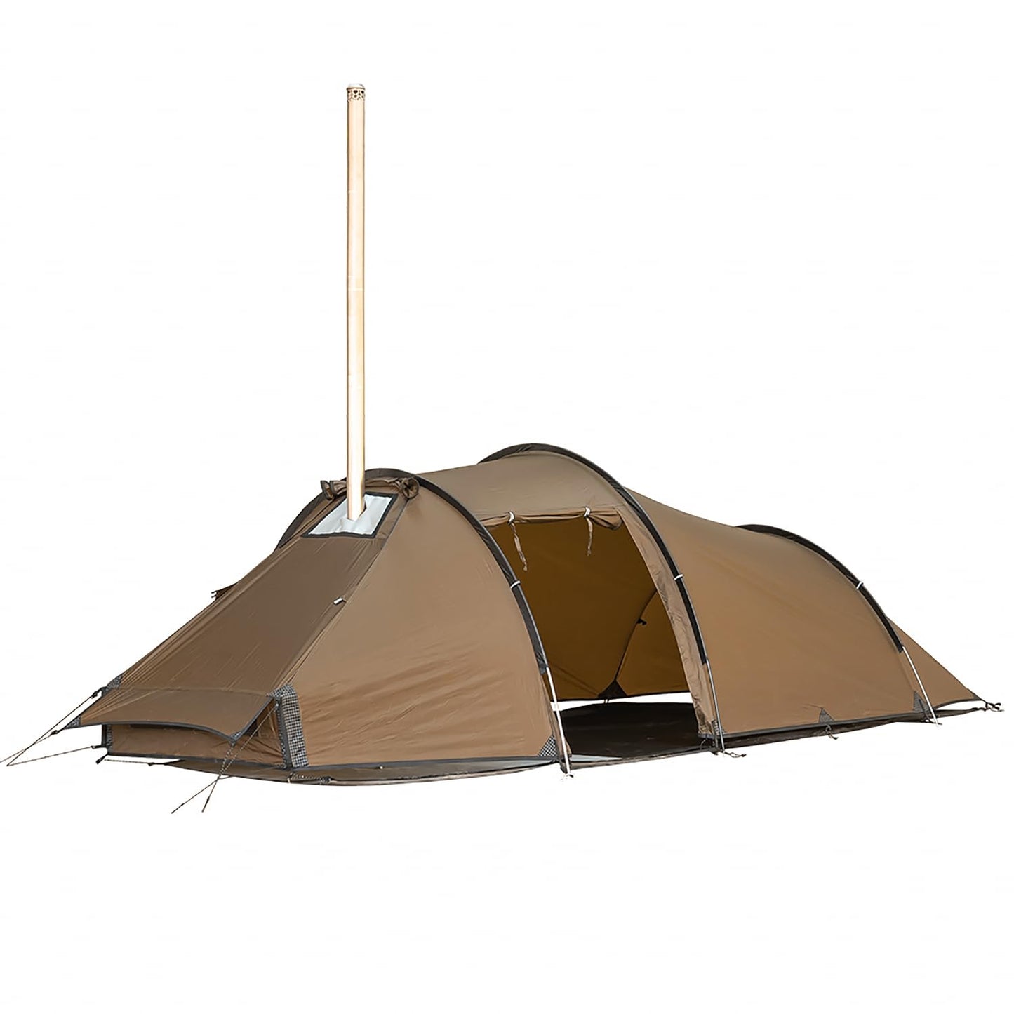 POMOLY Tunnel Tent for 1-2P Camping, Locomotive 2 Chimney Tent for 4 Season Hiking, Backpacking, Hunting (Without a Ground Sheet)