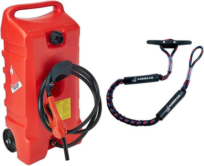 Scepter Duramax 14 Gallon Gasoline Portable Fuel Tank with AIRHEAD 4 Feet Bungee Dockline For Watercraft