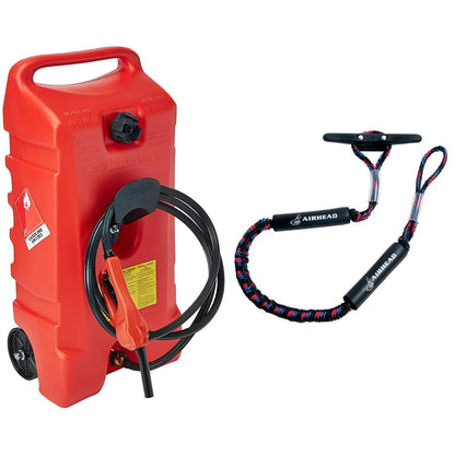 Scepter Duramax 14 Gallon Gasoline Portable Fuel Tank with AIRHEAD 4 Feet Bungee Dockline For Watercraft