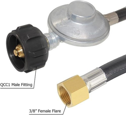 Hooshing 6FT Propane Regulator Hose - 3/8" Flare Elbow Adapter for Blackstone Griddles 17” & 22”