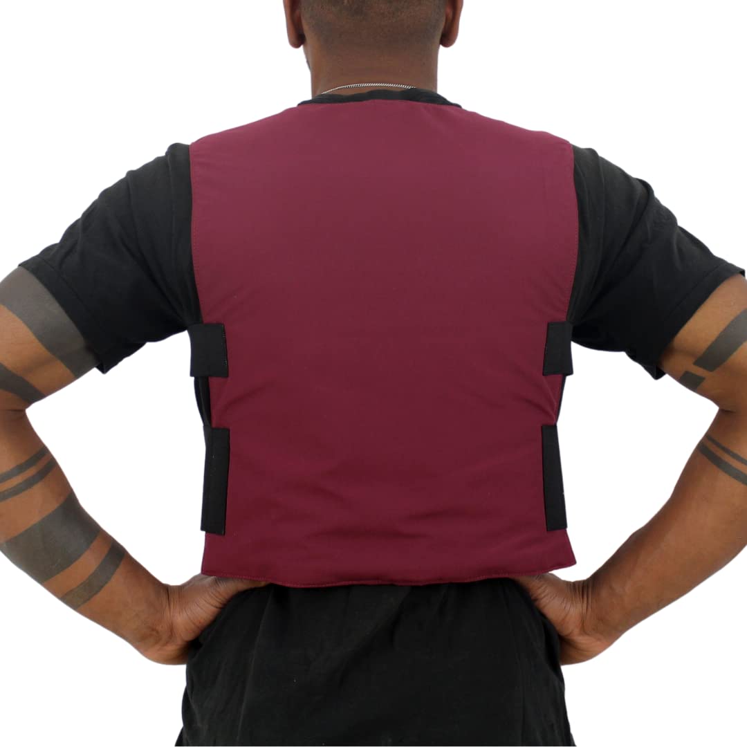 Glacier Tek Cool Vest Personal Cooling, 59 Degrees for 2.5 hours 8 Cool Packs, recharge in 30 minutes (Maroon)