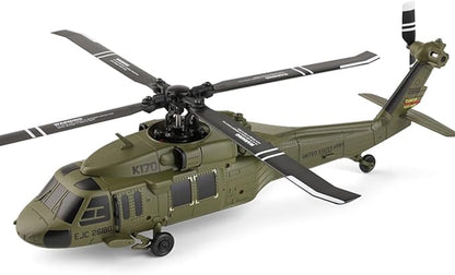 K170 UH60L Remote Controlled Helicopter for Adults RC Aircraft Plane 2.4Ghz 4CH RC Helicopter Heli Aileronless 6-Axis Gyroscope Altitude Hovering (1 Battery)