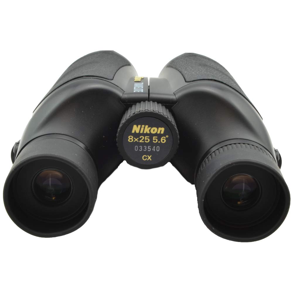 Nikon Travelite 8x25 Binoculars (7277) Travel Bundle - Black With Lens Pen, Carry Case, and Lens Cloth - High Powered Compact for Adults - Bird Watching, Hunting, Hiking