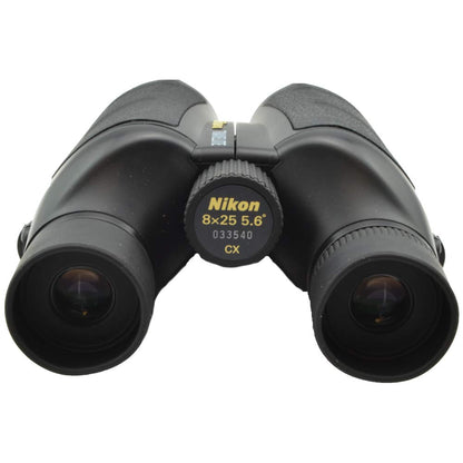 Nikon Travelite 8x25 Binoculars (7277) Travel Bundle - Black With Lens Pen, Carry Case, and Lens Cloth - High Powered Compact for Adults - Bird Watching, Hunting, Hiking