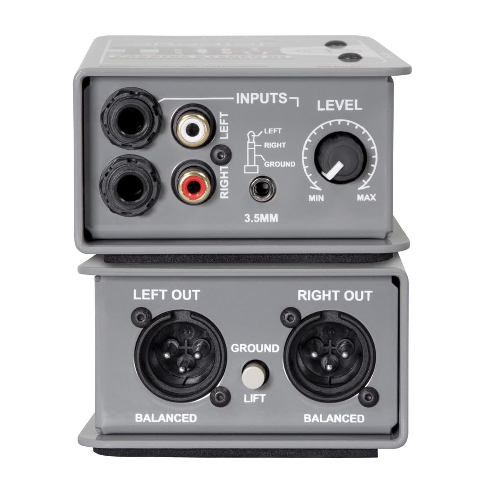 Radial Engineering Trim-Two Passive Stereo Direct Box with Level Control Bundle w/Pig Hog PCH10BK "Black Woven" Instrument Cable and Liquid Audio Polishing Cloth