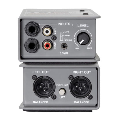 Radial Engineering Trim-Two Passive Stereo Direct Box with Level Control Bundle w/Pig Hog PCH10BK "Black Woven" Instrument Cable and Liquid Audio Polishing Cloth