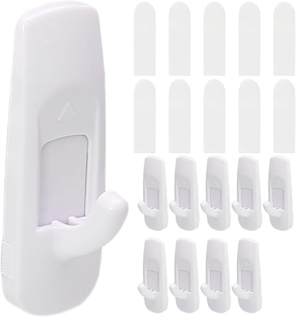 Skiennix Large Utility Hooks - Damage-Free Hanging with 14 Adhesive Strips | Holds Up to 4 lb