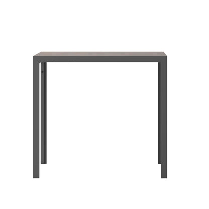 Flash Furniture Finch Commercial Grade Outdoor Dining Table 55" x 31" with Faux Teak Poly Slats and Metal Frame, Gray/Gray
