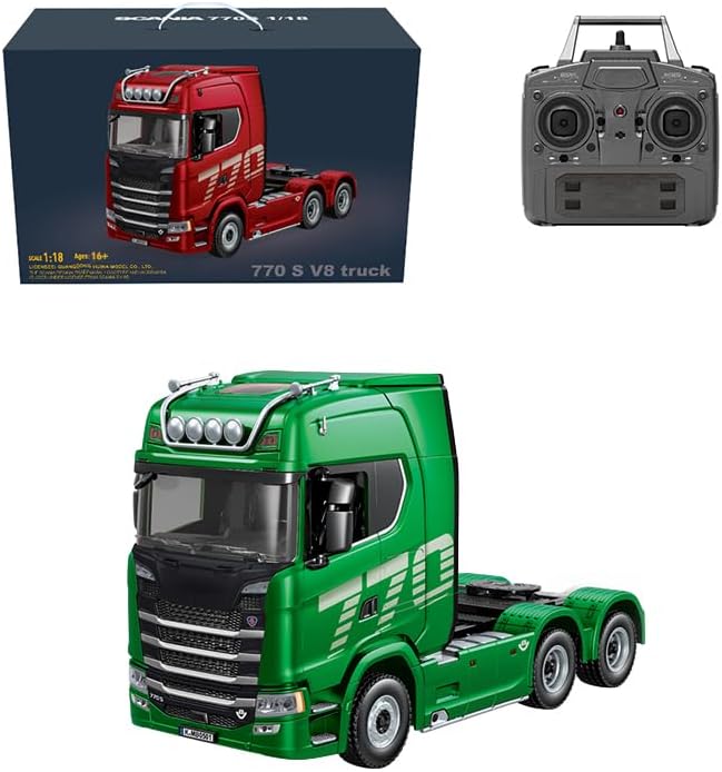 1/18 Scale 770S Heavy Duty RC Semi Truck RC Tractor Truck with Rear Wheel Drive Collectible Model with High Speed Performance