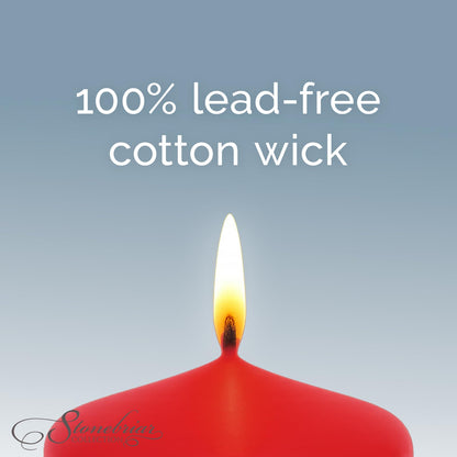 Stonebriar Unscented Pillar Candles – 65 Hour Burn Time, Long-Lasting Wax Candles for Weddings, Holidays, Home Décor & Special Events, Pack of 6, Red, 3" x 6"