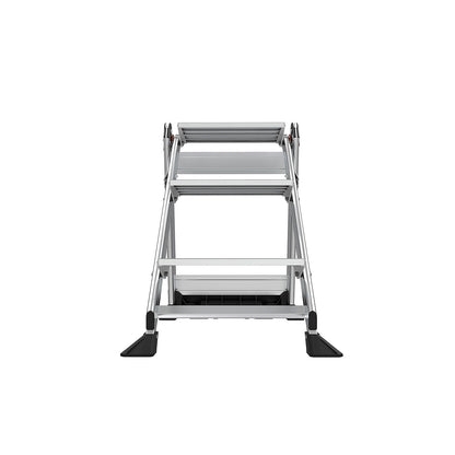Little Giant Ladders Jumbo Step Stool with Handrail, 3-Step, Lightweight, Aluminum, 375 lb Load Capacity, Type 1AA, 8.7-Ft Reach Height, with Tool Tray, Platform Steps (11903)