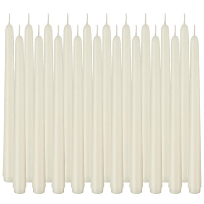 Ivory Taper Candles, Set of 20 Unscented and Smokeless 10 Inch Taper Candles Long Burning, Paraffin Wax with Cotton Wicks for Burning Approxinately 7-8 Hours Time
