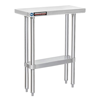 DuraSteel 30x12 Stainless Steel Work Table - NSF Commercial Prep Metal Table - Outdoor Pizza Oven Stand w/Under Shelf - Kitchen Island Laundry Utility Garage Microwave Stand Large Rolling Storage Cart