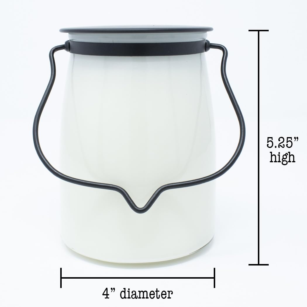 Milkhouse Candle Company Mountain Rain Soy Candle - Peppered Pine & Herbs | Harvest Apple & Cedar | Amber Musk Scented - 22 oz Butter Jar with Lid, 120+ Hour Burn Time, Made in the USA