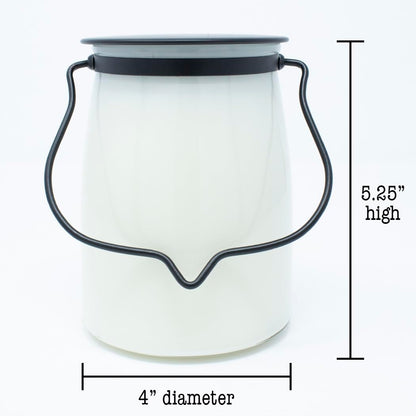 Milkhouse Candle Company Mountain Rain Soy Candle - Peppered Pine & Herbs | Harvest Apple & Cedar | Amber Musk Scented - 22 oz Butter Jar with Lid, 120+ Hour Burn Time, Made in the USA