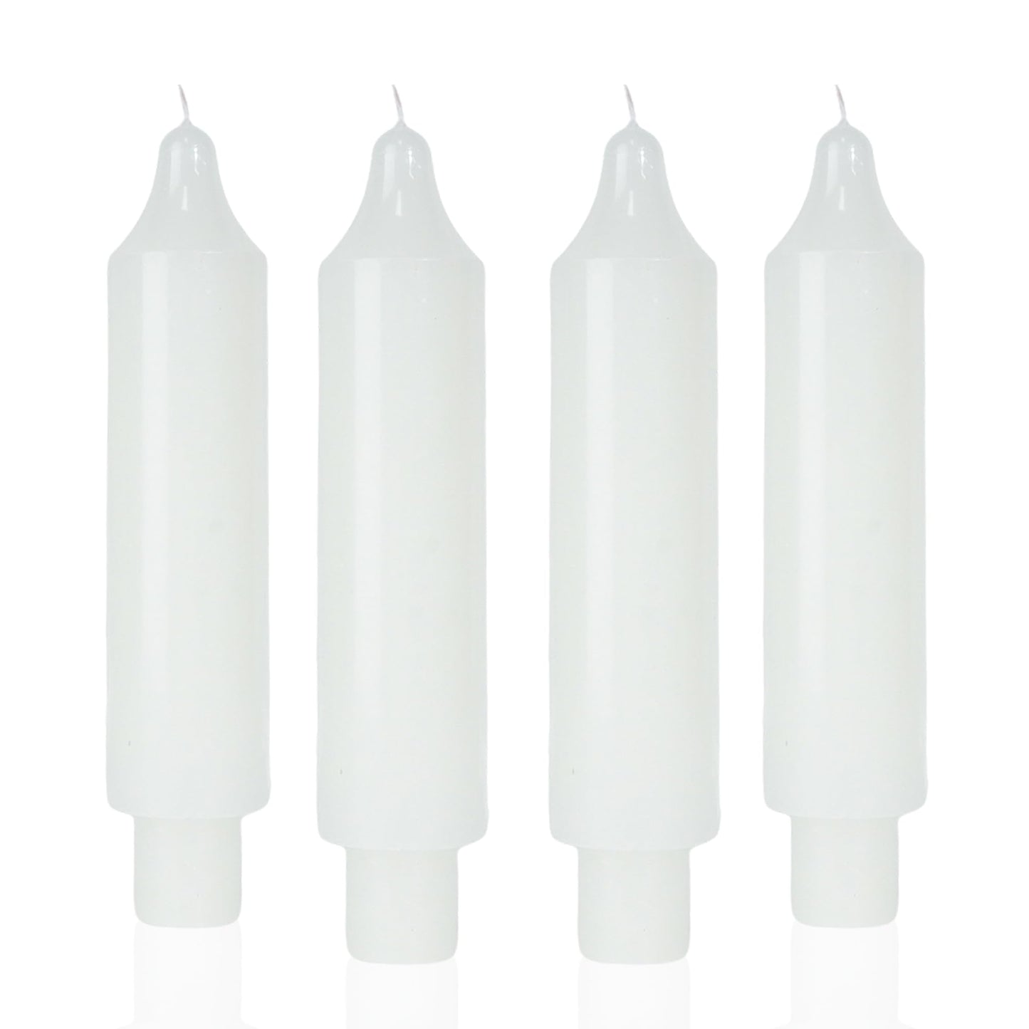 MAITREYA White Candlesticks Short Taper Candle Dripless Dinner Candle for Wedding Party Decoration Home Dinner,6.5inch,4 Pack