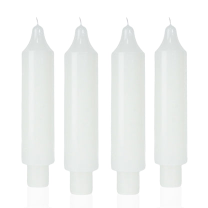 MAITREYA White Candlesticks Short Taper Candle Dripless Dinner Candle for Wedding Party Decoration Home Dinner,6.5inch,4 Pack