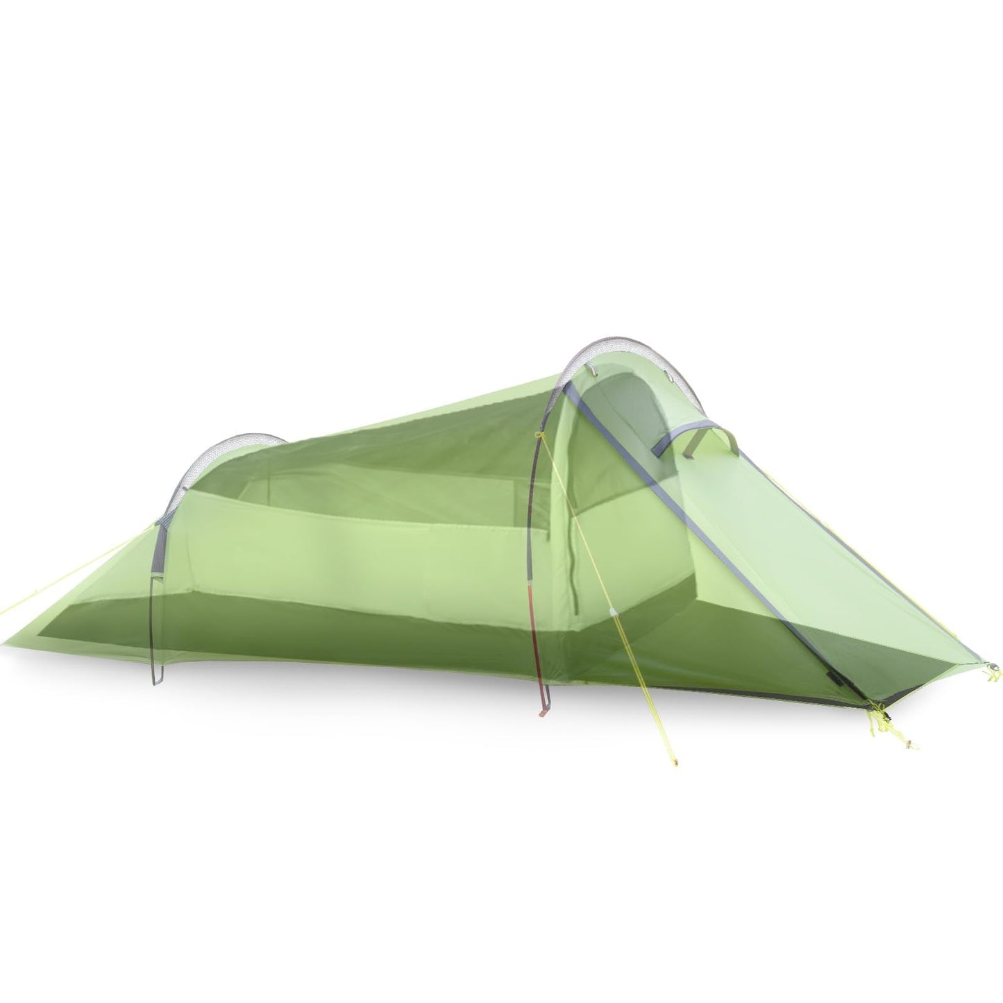 Night Cat Ultralight Tunnel Tent: Waterproof Lightweight Two People Backpacking Tent for Outdoor Camping Hiking Trekking with Double Layers Aluminum Poles and Footprint 2 Persons Green