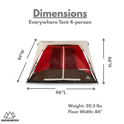 Rapid Series Quick Setup Camping Tent, Integrated Steel Frame Family Tent Made with Waterproof 150d Fabric and 190d Fabric Rain Fly for Family Outdoor Camping