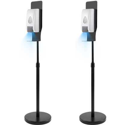 Blulu 2 Pack Manual Hand Sanitizer Dispenser with Stand and Drip Catcher, No Battery Required, Always Ready for Restaurants, Schools, Churches, Office, Outdoor Use