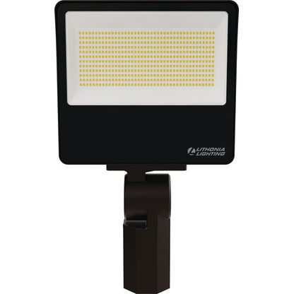 Lithonia Lighting All-in-One LED Flood Light, Waterproof LED Outdoor Light Fixture with Adjustable Brightness and Color Temperature, Yoke or Slipfitter Mount Dusk to Dawn Outdoor Lighting, UVOLT