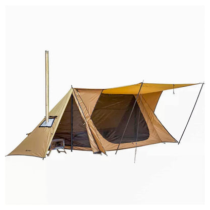 POMOLY Camping Hot Tent Bushcraft Tents, STOVEHUT 70 3.0 Shelter with 2 Tarp Poles and 2 Tent Poles for 1-2 Person Hiking, Backpacking (Without a Fireproof Ground Sheet)