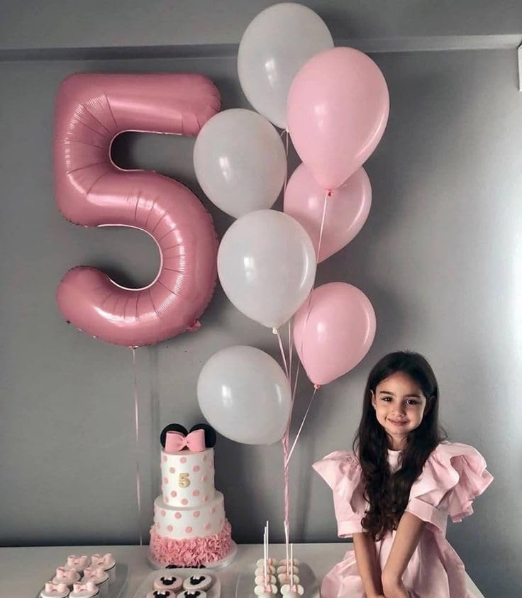 Pearlescent Pink Number 3 Balloon - 40 Inch 3rd Birthday Celebration Decor for Kids & Adults