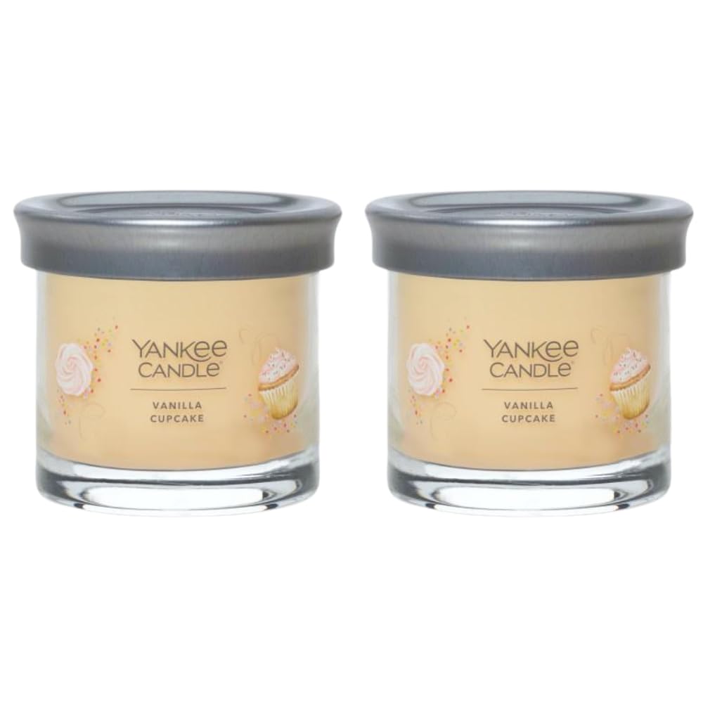 Yankee Candle Small Tumbler Scented Single Wick Jar Candle, Vanilla Cupcake, Over 20 Hours of Burn Time, 4.3 Ounce (Pack of 2)