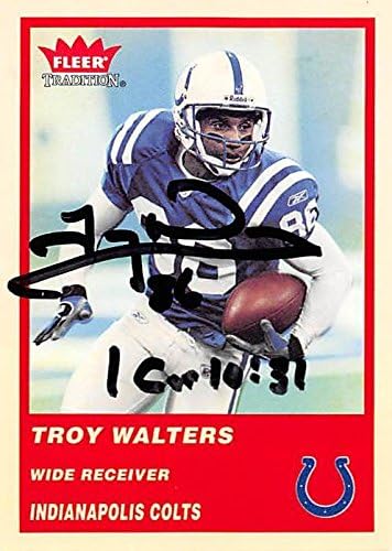 Sports Memorabilia Autograph Warehouse 248968 Troy Walters Autographed Football Card - Indianapolis Colts 2004 Fleer Tradition - No. 296
