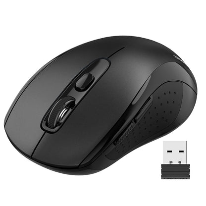 TECKNET Wireless Mouse for Laptop, Silent Bluetooth Mouse(BT5.0 & 2.4G) 4000DPI Adjustable, Computer Portable PC Quiet Mice with USB-A Receiver & 6 Buttons for Mac, 18 Months Battery