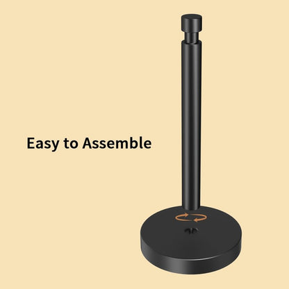 YUMORE Paper Towel Holder Countertop, Black Paper Towel Holder with Weighted Base Non Slip, Standing Paper Towel Roll Holder for Kitchen Bathroom, Stainles Steel (Matte Black)
