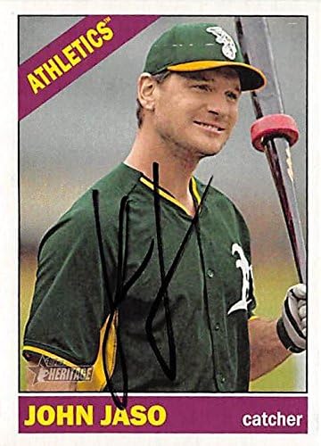 Sports Memorabilia Autograph Warehouse 248066 John Jaso Autographed Baseball Card - Oakland Athletics 2015 Topps Heritage - No. 149