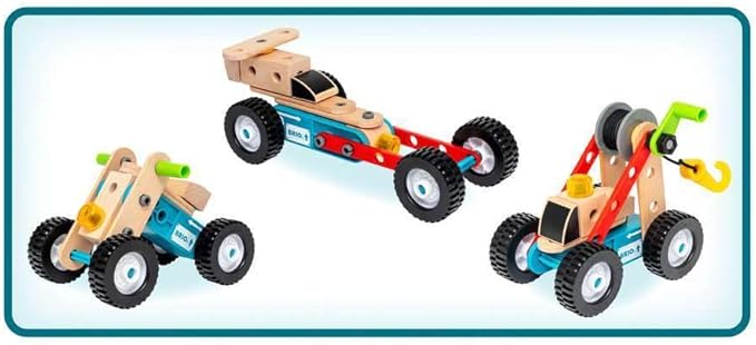 BRIO Builder Pullback Construction Set - Learning Building and Educational Toys for 3 Year Olds and Up