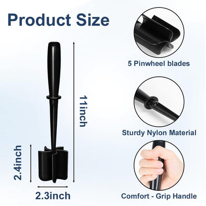 VUCVOLH Meat Chopper, Premium Heat Resistant Meat Masher, 5 Blades Ground Beef Masher, Non Stick Hamburger Smasher, Nylon Potato Masher, Dishwasher Safe, Black