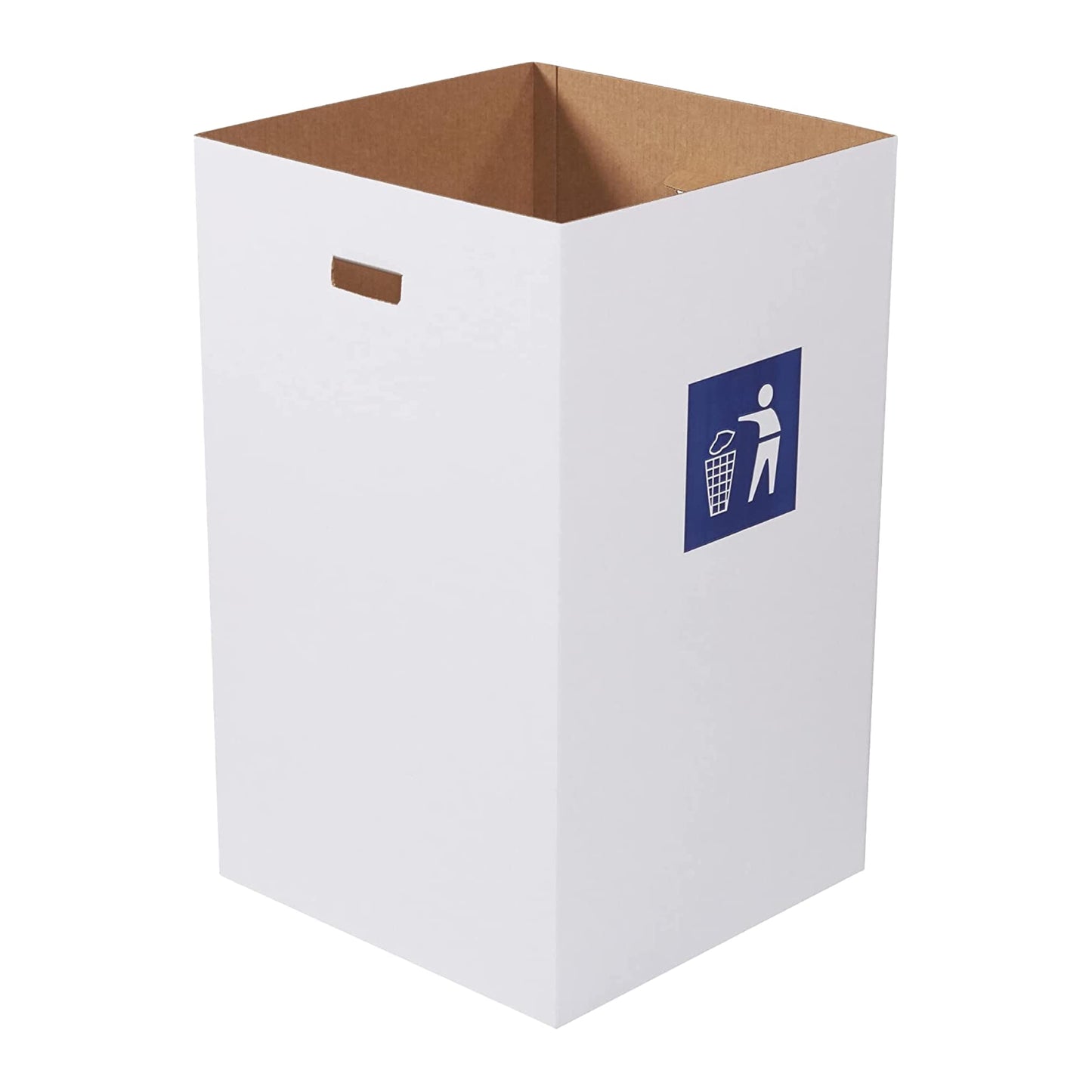 Box USA 40 Gallon 18" L x 18" W x 30" H 10-Pack Cardboard Trash Cans and Recycling Bins, Reusable or Disposable Pop Up Garbage Boxes for Parties, Outdoor Events, Heavy Duty, Waste