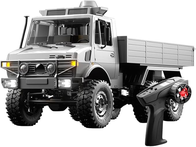 Helixsun All-Terrain Off-Road RC Transport Truck (Silver) 1/18 Scale 6WD 15KM/H Remote Control Transport Truck Vehicle Model Gift for Adults -RTR