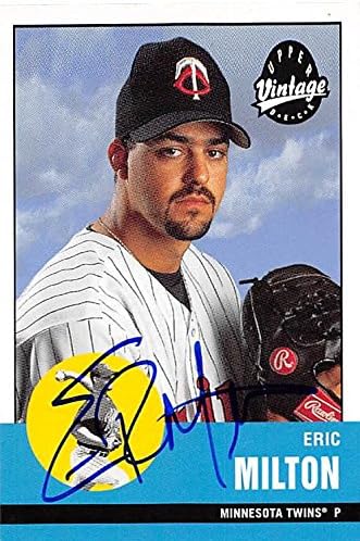 Sports Memorabilia Autograph Warehouse 269999 Eric Milton Autographed Baseball Card - Minnesota Twins FT 2001 Upper Deck Vintage - No. 130