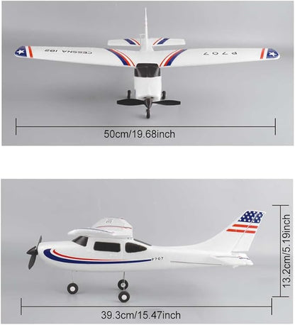 P707pro RC Airplane 3D6G Upgraded 2.4Ghz 3CH Fixed Wing RC Plane with 1020 Motor CESSNA-182 Remote Control Plane for Adults (Light Version)