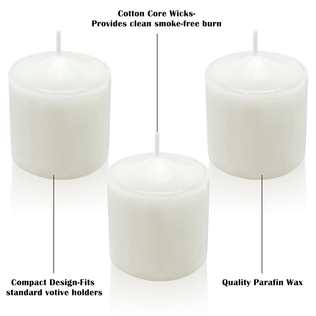 HOSVOT Votive Candles Box of 36, Unscented Votive Candles Bulk, Decorations for Weddings, Parties, Restaurants, Church, Spa (36 Pack, 1.5 Inch, White)