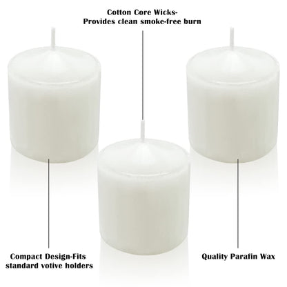 HOSVOT Votive Candles Box of 36, Unscented Votive Candles Bulk, Decorations for Weddings, Parties, Restaurants, Church, Spa (36 Pack, 1.5 Inch, White)