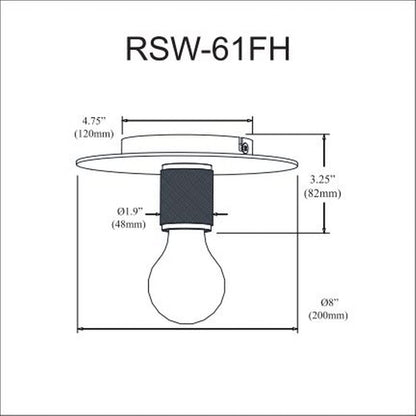 Dainolite 1 Light Flush Mount Ceiling Light RSW-61FH-MB Matte Black