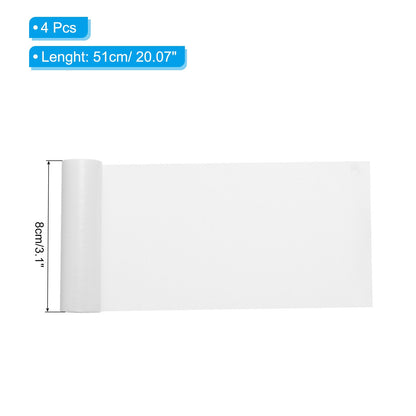 PATIKIL 20 x 3 Twill Fabric Patches, 4 Pcs Iron-on Patches Clothing Repair Patch Craft Embroidery Patches for Jacket Clothes Pants Bags Sewing Decor, White