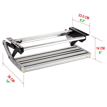 GEARFLAG Manual RV Step – Folding Aluminum Entry Step with Anti-Slip Surface, 440 lbs Capacity – for Camper, Trailer, Motorhome