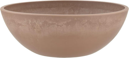 PSW Pot Collection | 12-Inch Low Bowl Planter - Drillable No Drainage Hole for Succulents & Herbs - Taupe