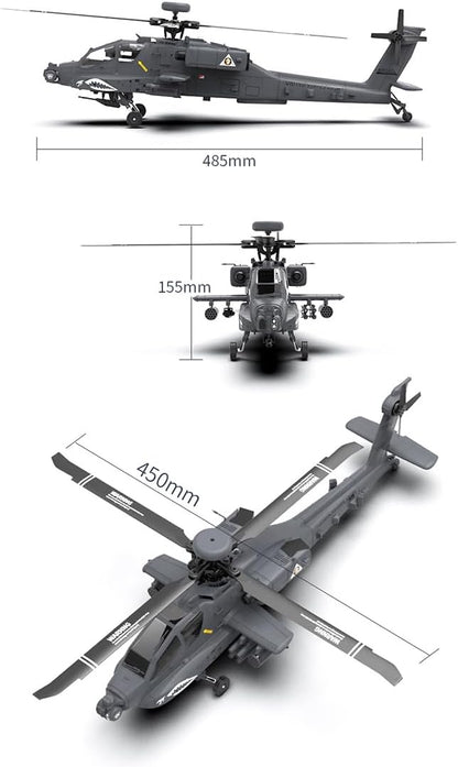 1/32 F11-S AH64 Apacche RC Helicopter 2.4G 6CH RC Dual-axis Co-Drive Flybarless 6G/3D Stunt Airplane Model with GPS (RTF Version)