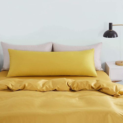 FLXXIE Body Pillow Cover - Super Soft Microfiber 20x54 Pillowcase | Envelope Closure, Stain Resistant, Yellow