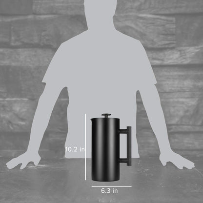ESPRO P6 32 Ounces French Press Coffee Maker, Double Walled Stainless Steel Insulated, Matte Black