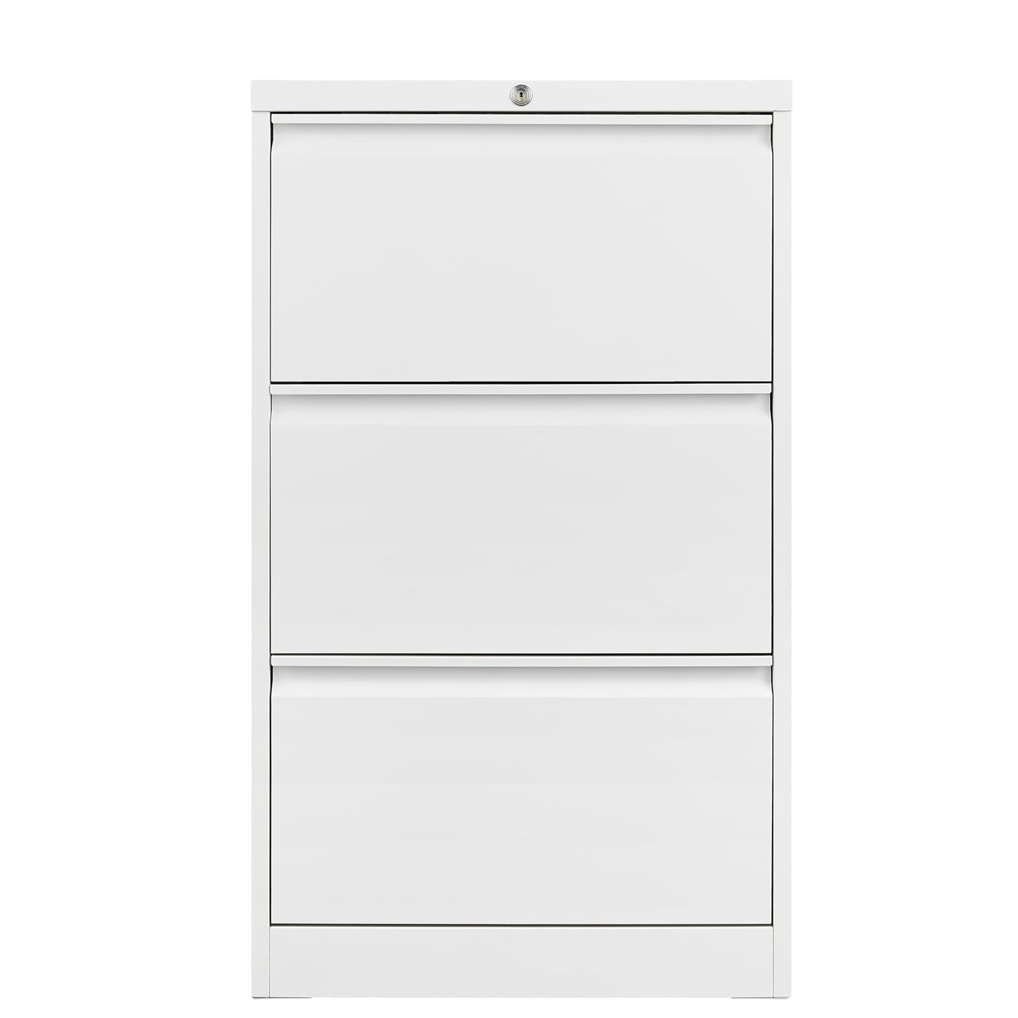 MilleLoom 3 Drawer Lateral File Cabinet Metal Lateral Filling Cabinet with Lock, Lockable File Cabinets for Home Office with Letter/Legal/F4/A4 Size Storage White