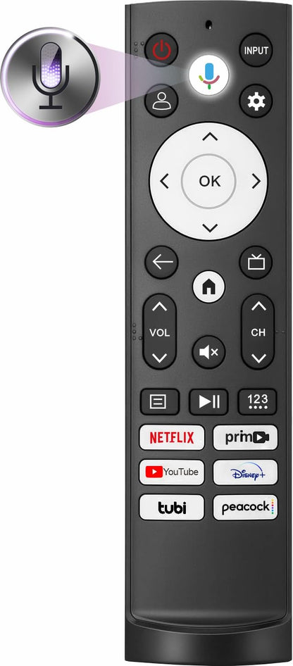 Universal Smart Remote Compatible with Hisense TV Remote Control Replacement 2025-2015, Voice, Bluetooth, Hisense Google, Android, Laser, Canvas TVs, 4K UHD, HD, Mini-LED, ULED